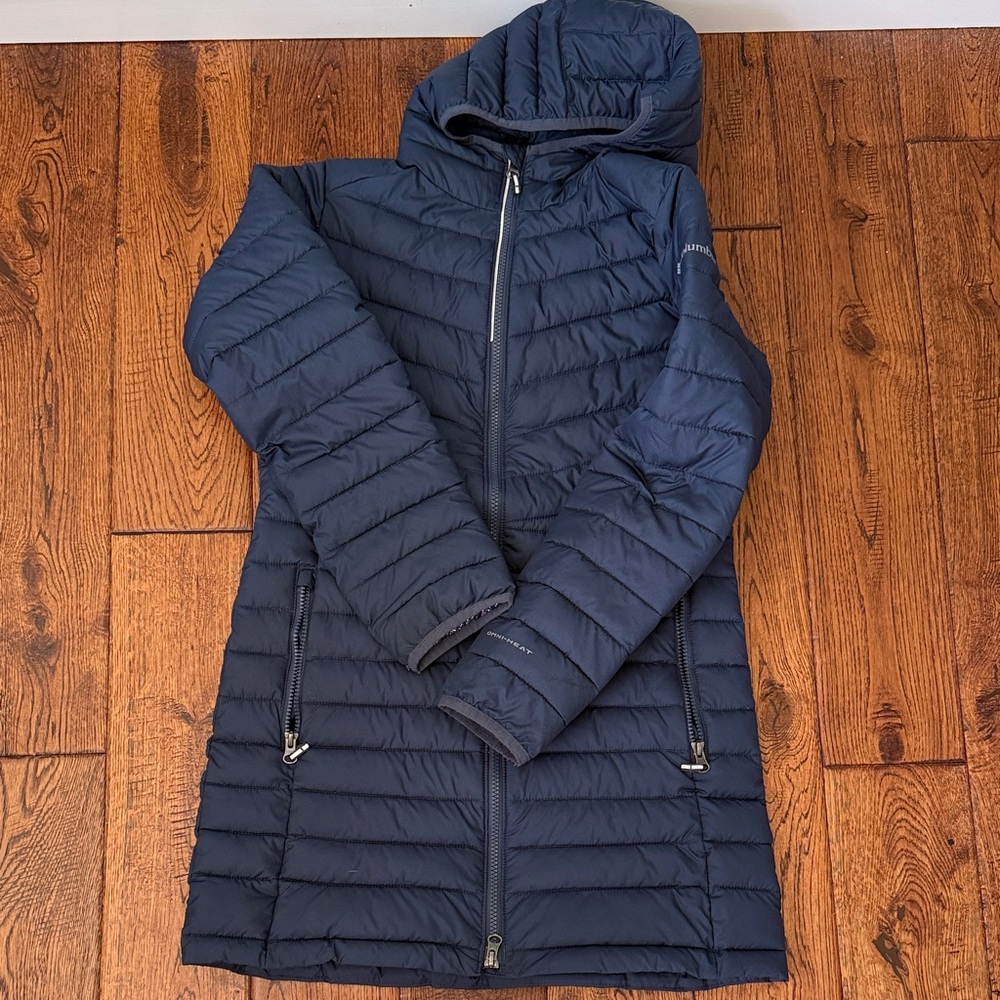 Columbia Women's Dark Blue Hooded Puffer Jacket